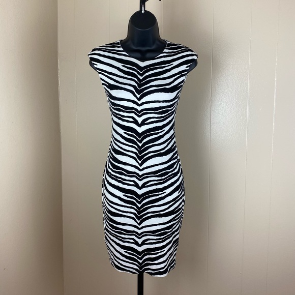 Nadia Tarr Zebra Print Pencil Bodycon Dress - Picture 2 of 9